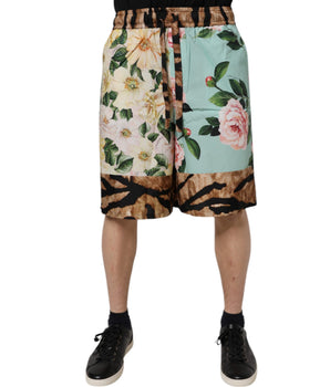 Dolce &amp; Gabbana Multicolor Floral Print Men Bermuda Shorts