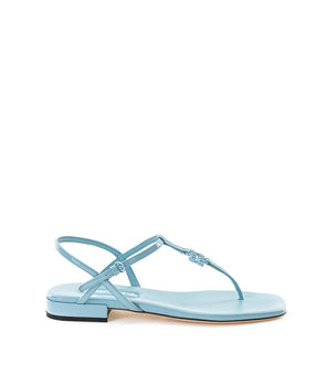 Miu Miu Blue Patent Leather Flip-Flop Sandals