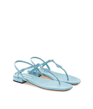 Miu Miu Blue Patent Leather Flip-Flop Sandals