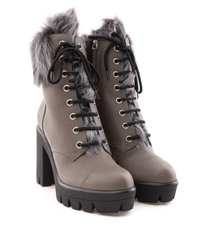 Giuseppe Zanotti Beige Eco Leather Lace-Up Boots