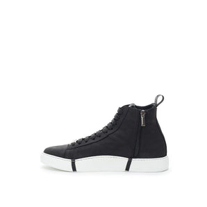 Roberto Cavalli Elegantes zapatillas deportivas de ante en negro chic