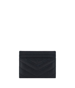 Tarjetero de piel negra de Saint Laurent