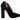 GCDS Black Suede Logo Socks Block Heel Ankle Boots Shoes