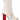 GCDS White Leather Fabric Red Logo Heel Ankle Boots Shoes