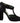 Paola D'Arcano Black Suede Leather Block Heels Sandals Shoes