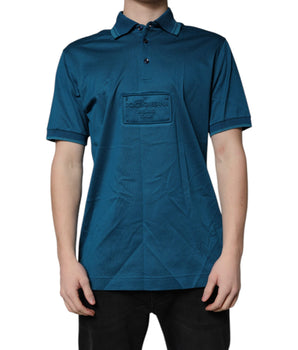 Dolce &amp; Gabbana Blue Logo Cotton Men Polo Shirt T-shirt