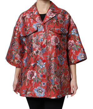 Chaqueta Dolce &amp; Gabbana con botones en jacquard floral rojo