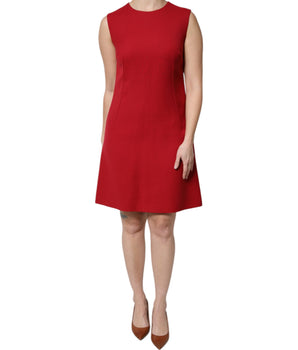Vestido Dolce &amp; Gabbana de lana roja sin mangas hasta la rodilla con corte A