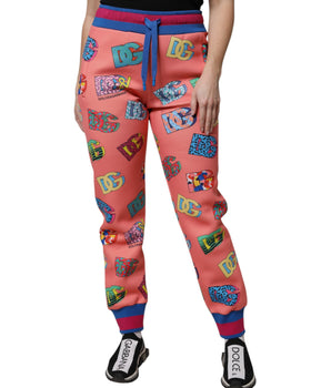 Pantalones deportivos Dolce &amp; Gabbana con monograma y logotipo rosa