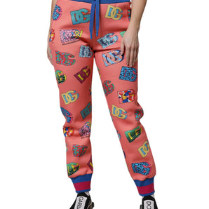 Dolce &amp; Gabbana Pink Logo Monogram Jogger Sweatpants Pants