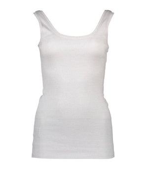 Camiseta sin mangas de algodón blanco Silvian Heach para mujer