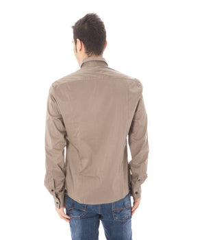 Traje Nacional Chic Camisa Verde Manga Larga Cuello Italiano