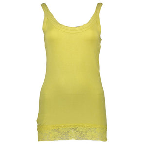 Silvian Heach Yellow Cotton Womens Tank with Lace Detail