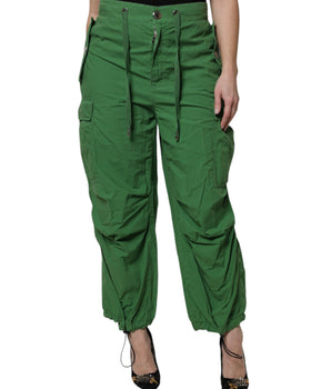 Pantalones cargo de cintura alta de algodón verde Dolce &amp; Gabbana