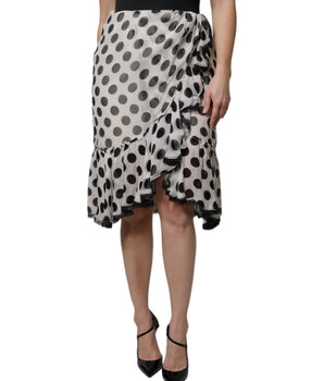 Falda hasta la rodilla con lunares blancos y negros de Dolce &amp; Gabbana