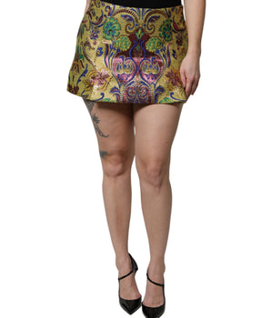 Minifalda de cintura media con estampado floral multicolor de Dolce &amp; Gabbana