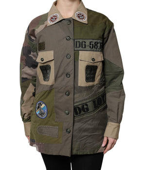 Chaqueta de algodón verde militar con botones de Dolce &amp; Gabbana