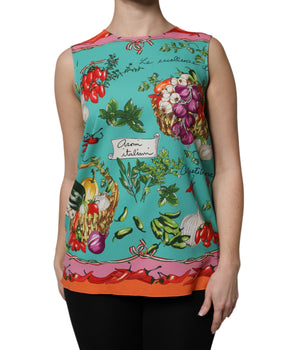 Dolce &amp; Gabbana Camiseta sin mangas de seda floral multicolor