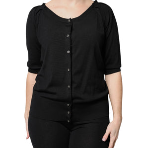Blusa negra de manga corta con botones de Dolce &amp; Gabbana