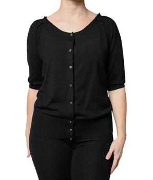 Blusa negra de manga corta con botones de Dolce &amp; Gabbana