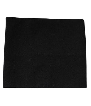 Dolce &amp; Gabbana Black Cashmere Knitted Square Handkerchief Scarf
