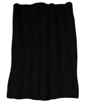 Dolce &amp; Gabbana Black Cashmere Knitted Neck Warmer Foulard Scarf