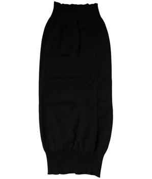 Dolce &amp; Gabbana Black Cashmere Knitted Neck Warmer Foulard Scarf