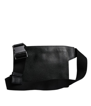 Dolce &amp; Gabbana Black Calfskin Leather Messenger Crossbody Bag