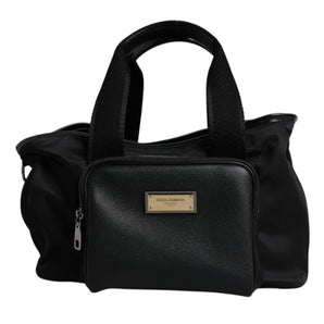 Dolce &amp; Gabbana Black Shoulder Strap Pet Carry Logo Plaque Bag