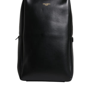 Dolce &amp; Gabbana Black Logo Leather Belt Waist Shoulder Men Crossbody Bag