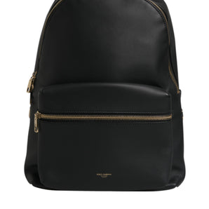 Dolce &amp; Gabbana Black DG Leather Logo Print Travel Back Pack Bag