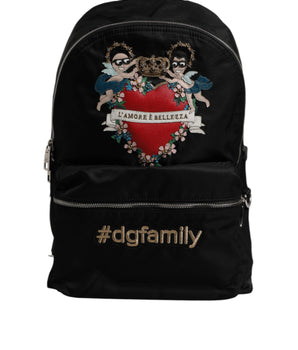 Dolce &amp; Gabbana Black Nylon #DGFAMILY Embellished Backpack VULCANO Bag