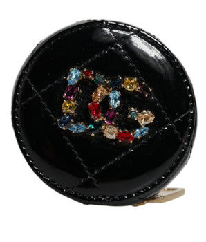 Monedero redondo con cristales DG de piel de cordero negra de Dolce &amp; Gabbana