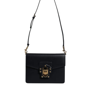 Dolce & Gabbana Black Calfskin Leather Shoulder Strap Bag