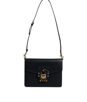 Bolso de hombro Dolce &amp; Gabbana de piel de becerro negra con correa