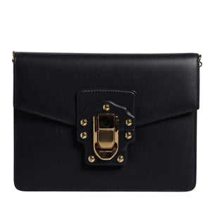 Dolce & Gabbana Black Calfskin Leather Shoulder Strap Bag