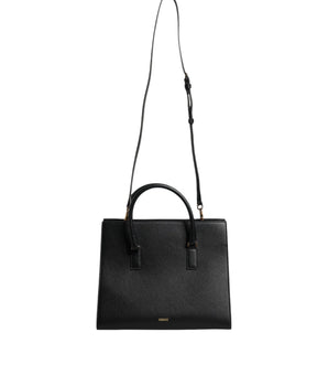 Versace Black Large Leather Top Handle Shoulder Crossbody Bag