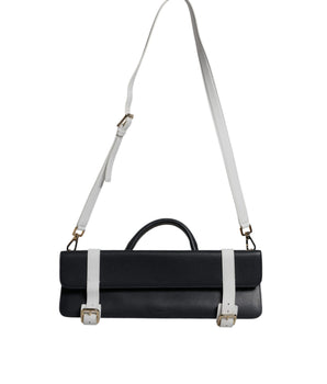 Bolso bandolera de piel de becerro azul y blanca de Dolce &amp; Gabbana