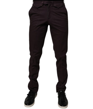 BENCIVENGA Brown Pure Cotton Slim Fit Men Dress Pants