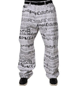 Dolce &amp; Gabbana White Logo Print Straight Men Denim Jeans