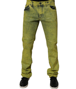 Dolce & Gabbana Yellow Cotton Stretch Skinny Men Denim Jeans
