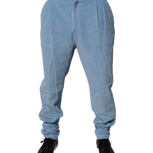 Vaqueros ajustados de pana de algodón azul claro de Dolce &amp; Gabbana