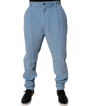 Dolce &amp; Gabbana Light Blue Corduroy Cotton Skinny Denim Jeans