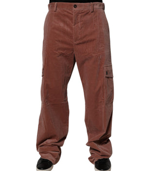 Dolce &amp; Gabbana Brown Corduroy Cotton Cargo Men Denim Jeans