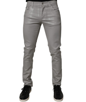 Dolce &amp; Gabbana Gray Cotton Stretch Men Slim Fit Denim Jeans