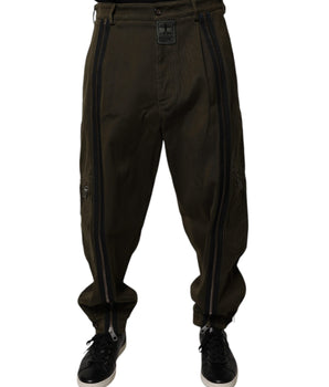 Dolce &amp; Gabbana Dark Brown Cotton Jogger Cargo Pants