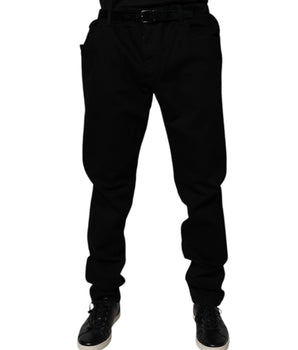 Dolce &amp; Gabbana Black Cotton Stretch Slim Fit Denim Jeans