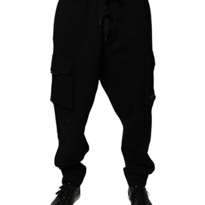 Pantalones deportivos cargo de algodón negro Dolce &amp; Gabbana