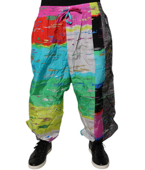 Dolce &amp; Gabbana Multicolor Patchwork Mid Waist Sweatpants Pants