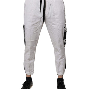 Dolce & Gabbana White Cotton Cargo Jogger Sweatpants Pants